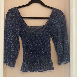 TOPSHOP BLUE SMOCKED Women's Top / SIZE 4